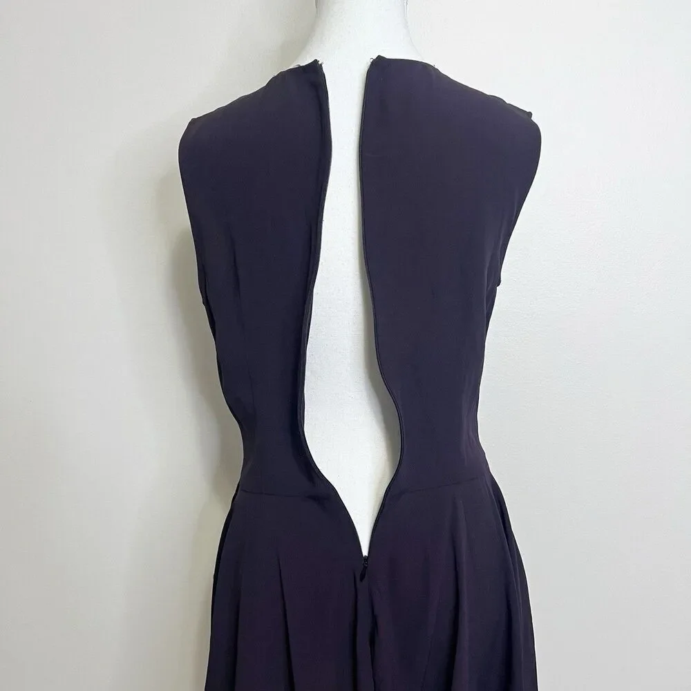 Alexander McQueen Dark Purple Peplum Top IT 44 Sleeveless Designer Blouse Italy